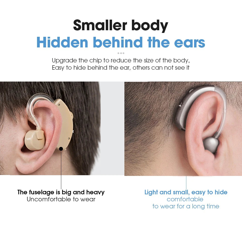 Digital Hearing Aids for Deafness Rechargeable Hearing Aid High Power Sound Amplifier For Elderly Behind the Ear Care audifonos