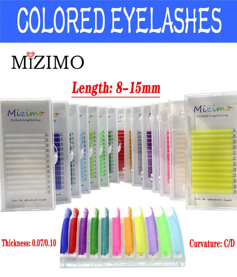 New White Color 8-15 Length Mixed With Natural Softness Extended Professional Grafting False Eyelashes Makeup C/D
