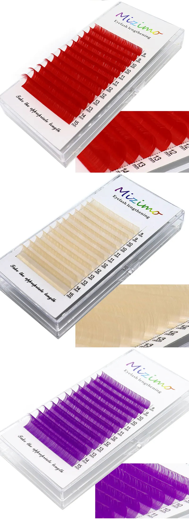 New White Color 8-15 Length Mixed With Natural Softness Extended Professional Grafting False Eyelashes Makeup C/D