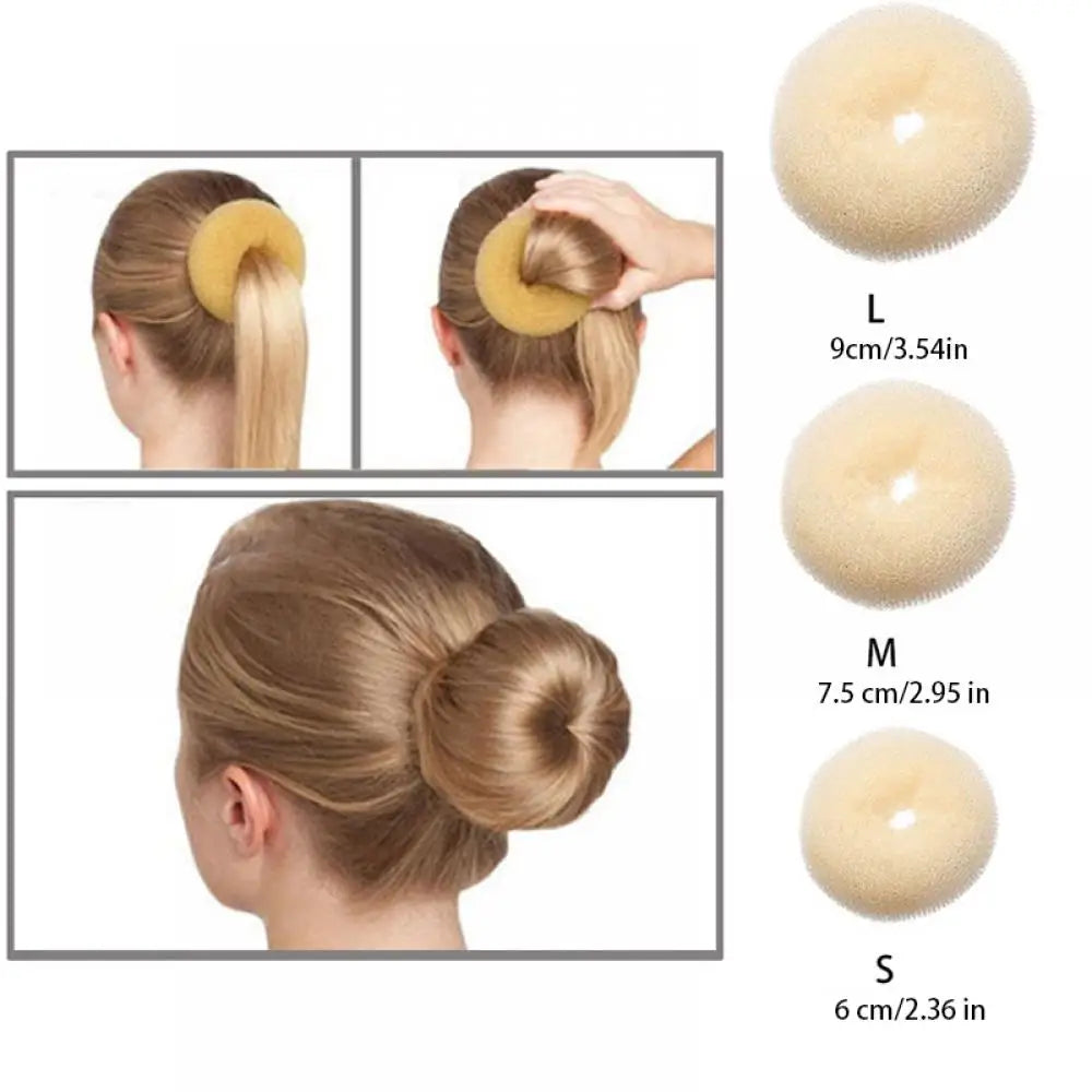 Donut Haarknotenformer 3 Farben Schaumschwamm Haarknotenformer S/M/L Einfacher Ring-Stil Haarknoten Styling-Werkzeuge Zubehör für Mädchen Frauen