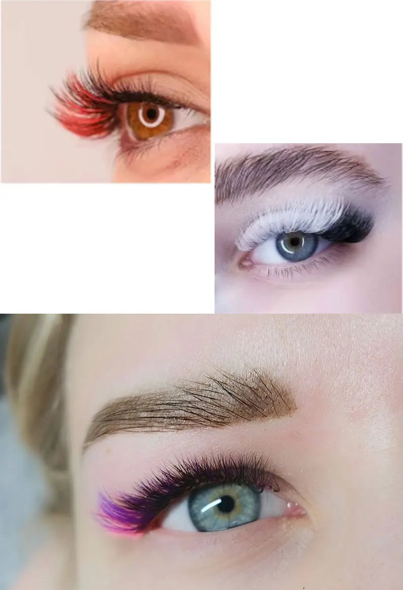 New White Color 8-15 Length Mixed With Natural Softness Extended Professional Grafting False Eyelashes Makeup C/D