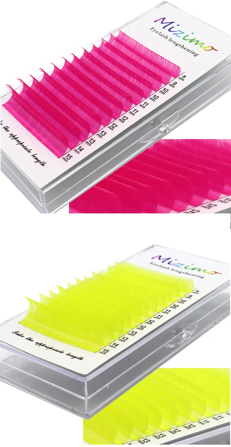 New White Color 8-15 Length Mixed With Natural Softness Extended Professional Grafting False Eyelashes Makeup C/D
