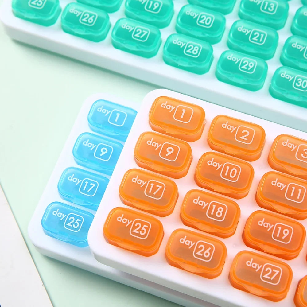 New Hot Premuim Portable Monthly 31 Day Pill Organizer Storage Case Box Holder for Daily Medicine Vitamin Fish Oils Supplement