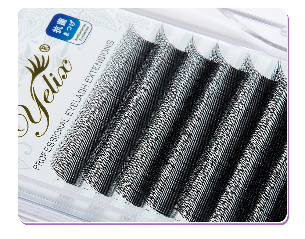 Yelix 2D Y-Form Wimpernverlängerung Handgewebt Premium B C D L M Natürliche Einzelspitze Wimpern Zubehör Make-up Mesh-Netz Cross Lash
