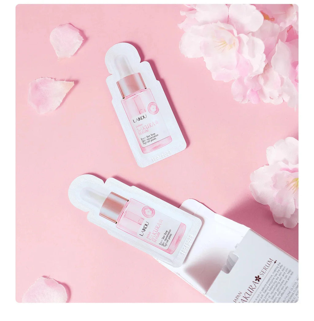 Sakura Whitening Gesichts-Serum Anti-Aging Verblasst feine Linien Strafft Poren Verbessert Melaninpigment Stumpfer Feuchtigkeitsspender Hellt die Hautpflege auf