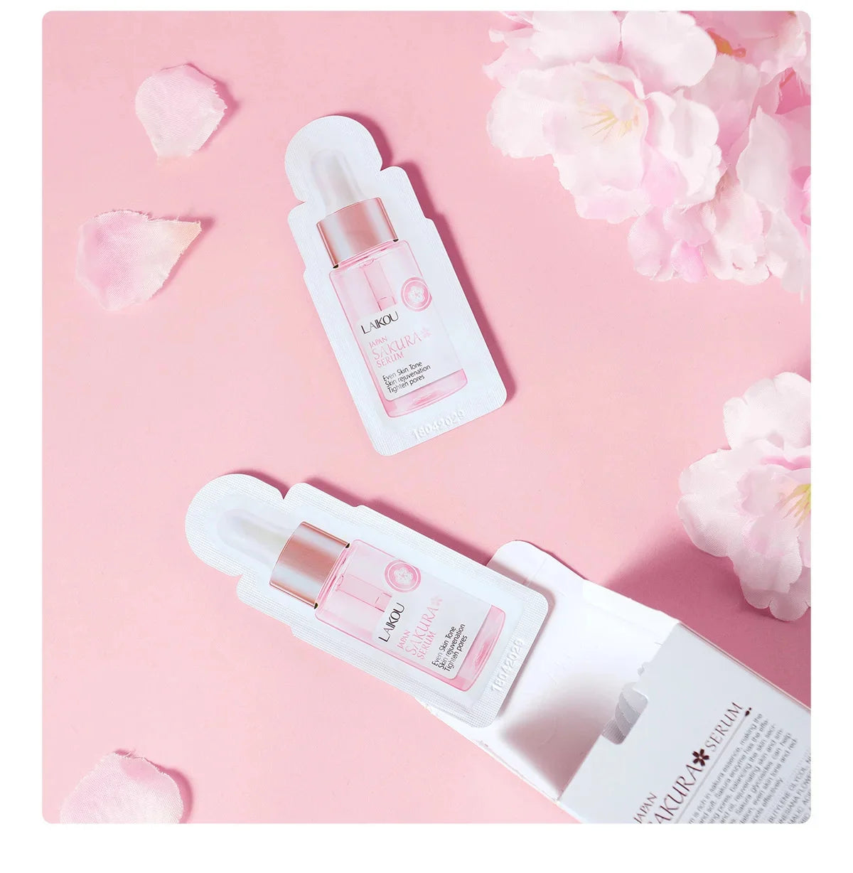 Sakura Whitening Gesichts-Serum Anti-Aging Verblasst feine Linien Strafft Poren Verbessert Melaninpigment Stumpfer Feuchtigkeitsspender Hellt die Hautpflege auf