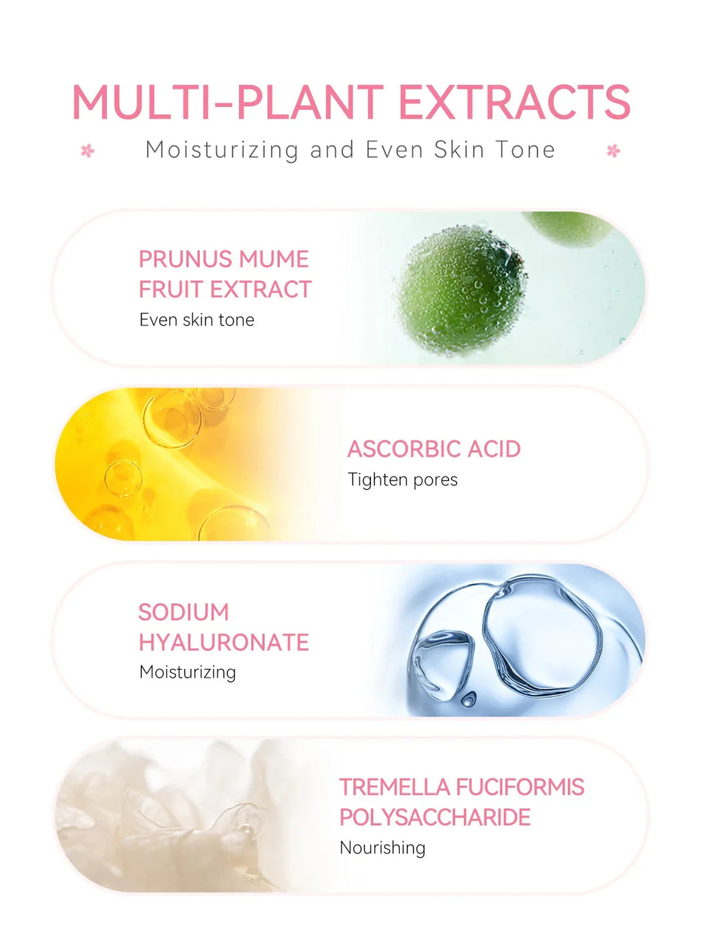 Sakura Whitening Gesichts-Serum Anti-Aging Verblasst feine Linien Strafft Poren Verbessert Melaninpigment Stumpfer Feuchtigkeitsspender Hellt die Hautpflege auf