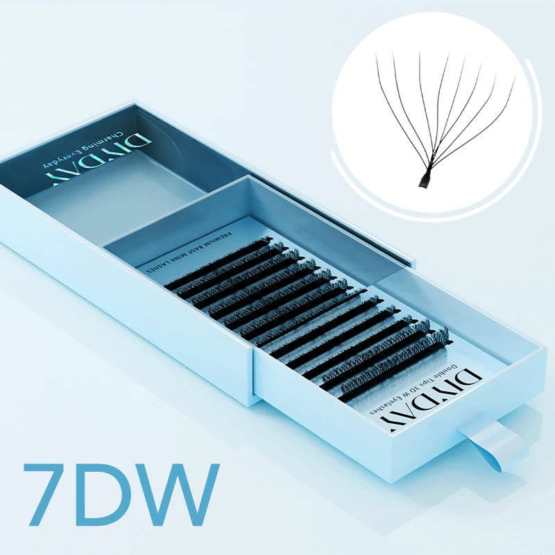 DIYDAY 5D W-Shaped Lashes Extension W Volume Bloom 5D Eyelashes Super Soft Lithe Natural Full Dense Eye Lash Extension Makeup