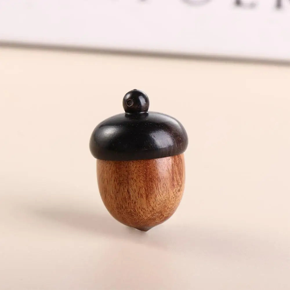 Portable Acorn Shape Outdoor Sandalwood Capsules Organizer Granule Storage Box Travel Pill Case Wooden Pill Box