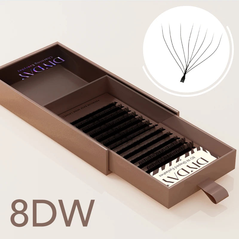DIYDAY 5D W-Shaped Lashes Extension W Volume Bloom 5D Eyelashes Super Soft Lithe Natural Full Dense Eye Lash Extension Makeup