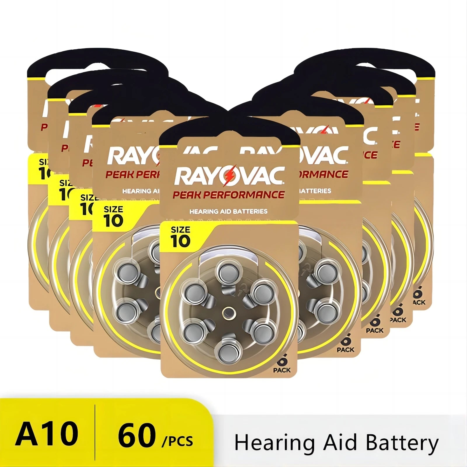 Hearing Aids Batteries RAYOVAC EXTRA Zinc Air 60 PCS High Performance  A10 10A 10 PR70 Hearing Aid Battery A10 For Hearing Aids