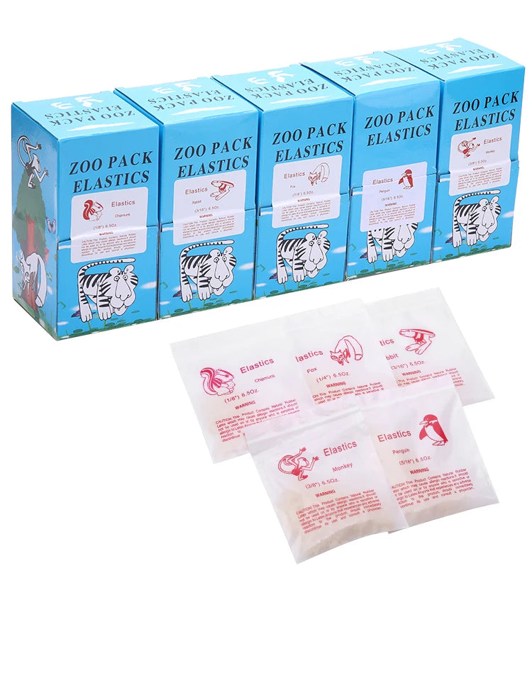 5000 Pcs/Box Dental Orthodontic Zoo Pack Elastics Rubber Bands High Quality Latex Braces Force 3.5/5.0/6.5 OZ