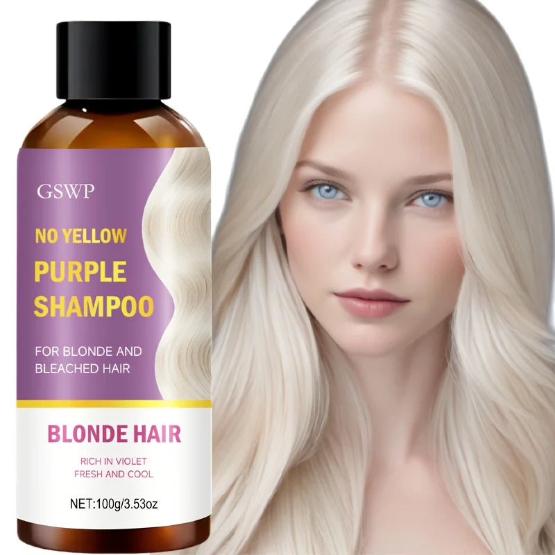 GSWP Anti-Yellow/Purple Shampoo, gently cleanses, is suitable for blonde, gray, silver hair,improves rough, dry hair.Gift.100g