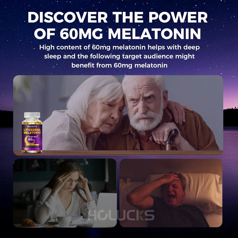 Buy 1 Get 1 Free! Liposomal Melatonin Supplement, for Insomnia Relief & Jet Lag Recovery, Quick Sleep Onset & Restful Nights