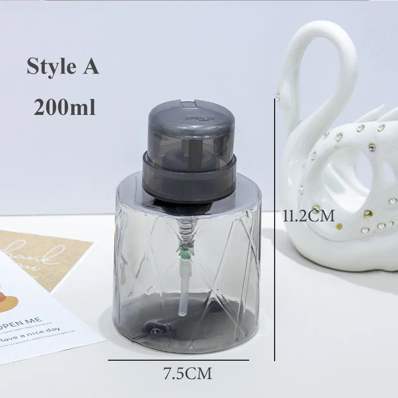 Lockable Nail Empty Pump Dispenser Refillable Bottle Nail Art Polish Manicure Cleaner Makeup Remover Container Press Bottle