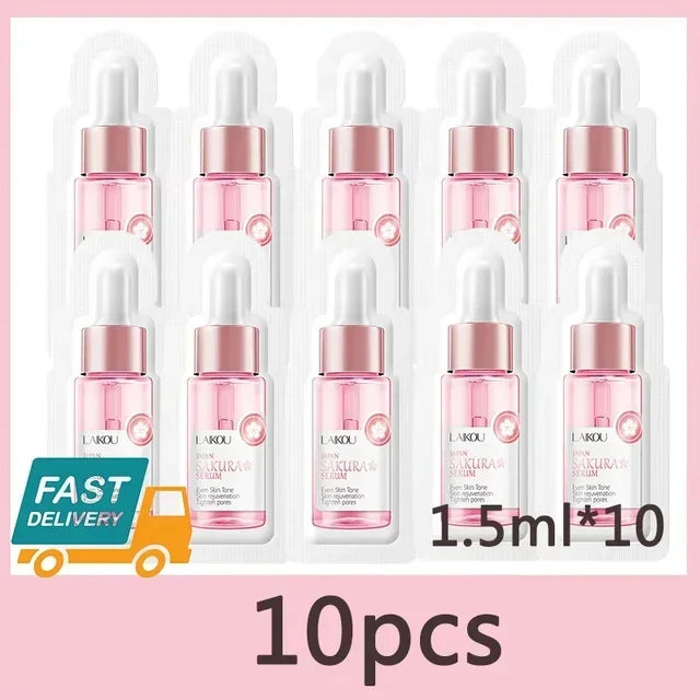 Sakura Whitening Gesichts-Serum Anti-Aging Verblasst feine Linien Strafft Poren Verbessert Melaninpigment Stumpfer Feuchtigkeitsspender Hellt die Hautpflege auf