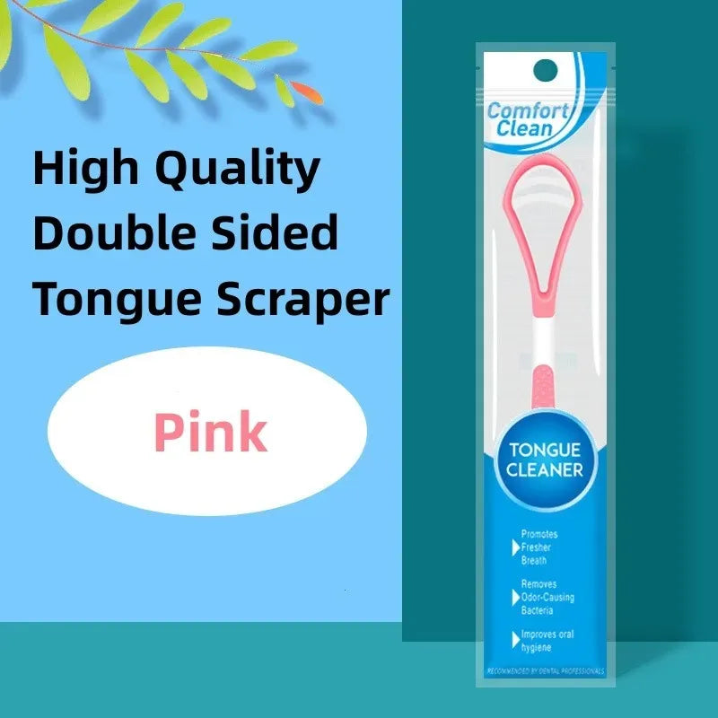 Tongue coating brush tongue scraper, cleaner cleaning brush, care toothbrush double-sided tongue scraper, 1 PCS
