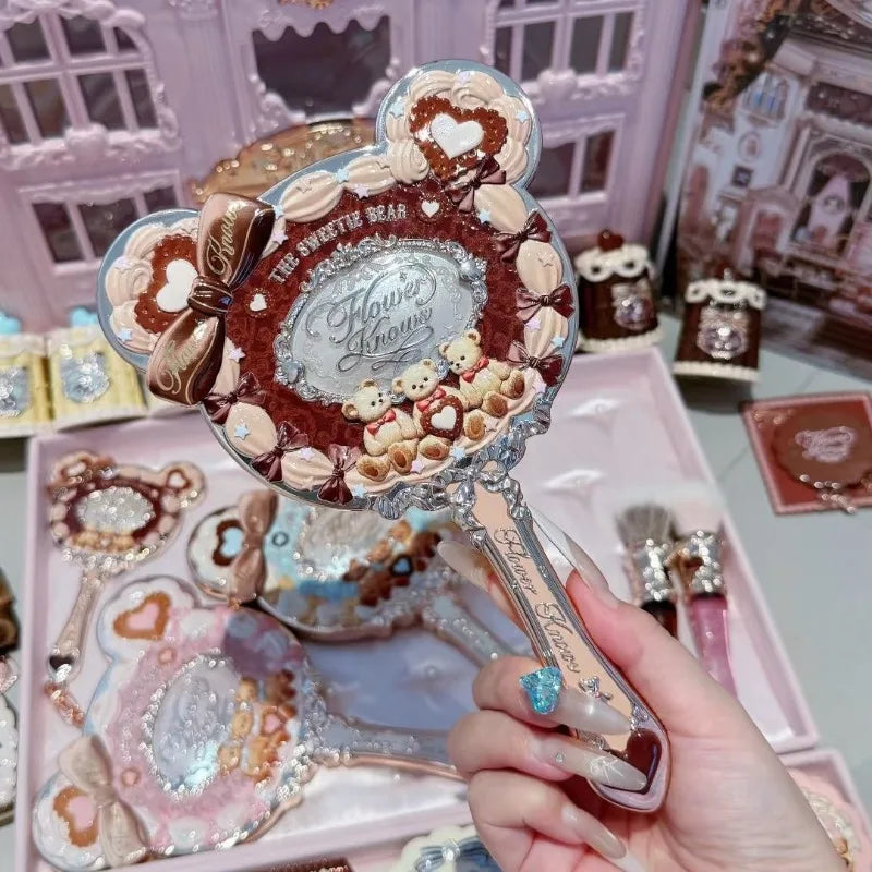 Flower Knows Butterfly Cloud Collar Collection Cosmetic Mirror Hand Holding Mirror Exquisite Relief Makeup Tools Mermaid Mirror