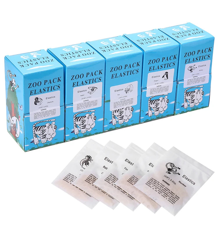 5000 Pcs/Box Dental Orthodontic Zoo Pack Elastics Rubber Bands High Quality Latex Braces Force 3.5/5.0/6.5 OZ