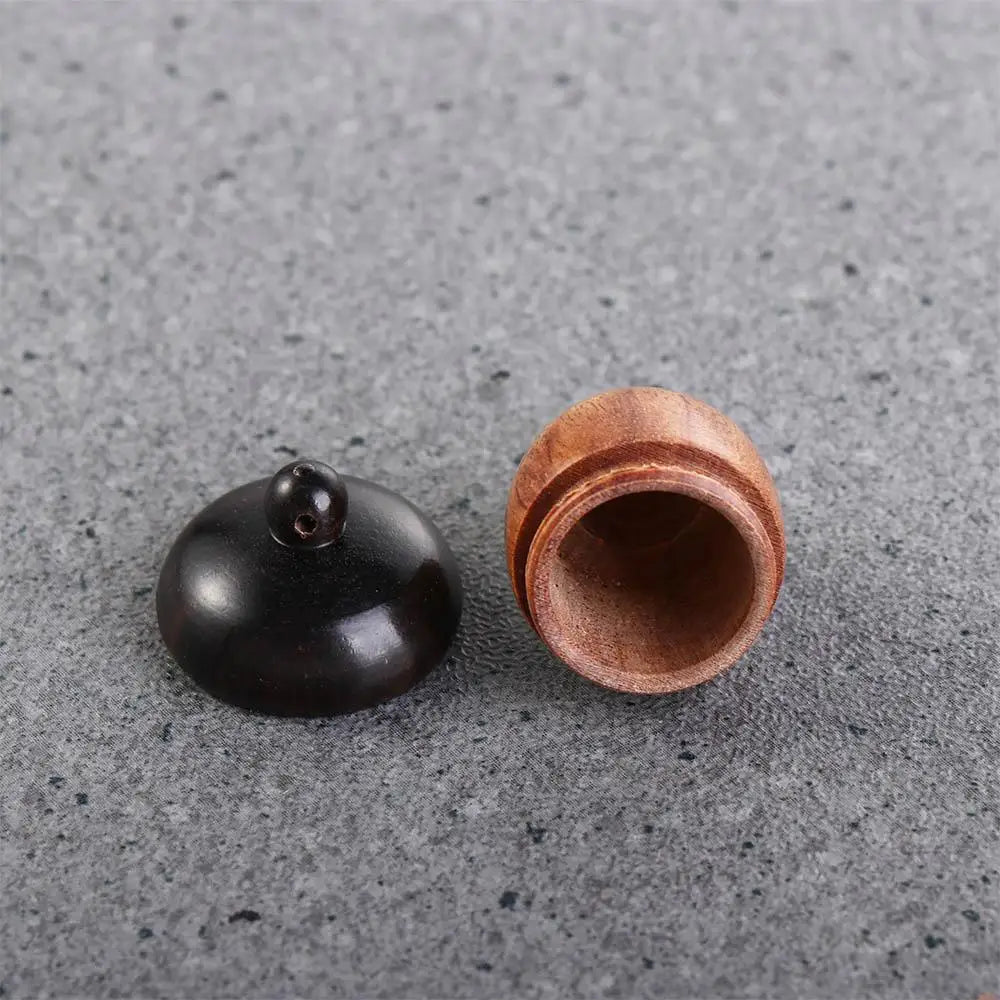 Portable Acorn Shape Outdoor Sandalwood Capsules Organizer Granule Storage Box Travel Pill Case Wooden Pill Box