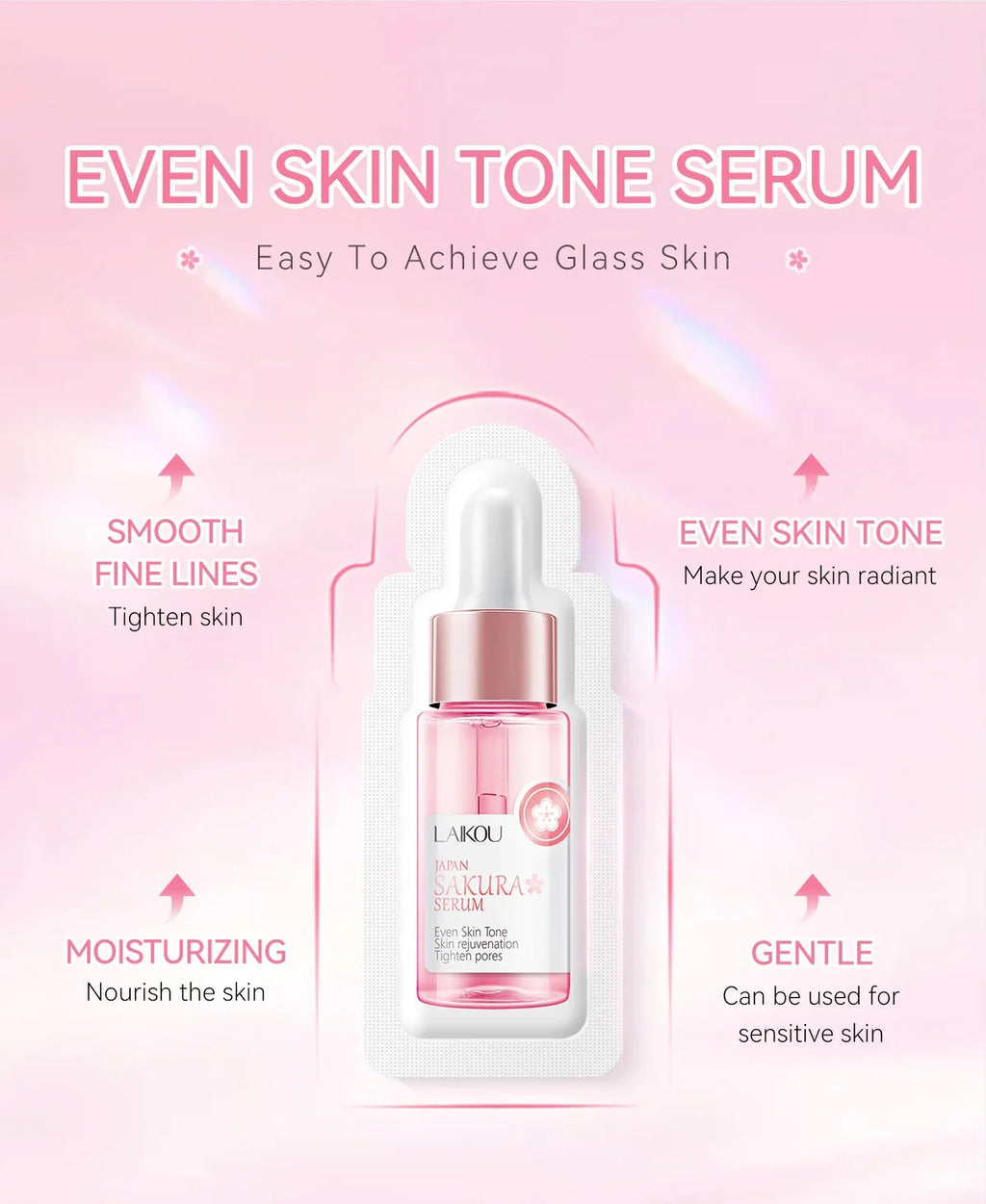 Sakura Whitening Gesichts-Serum Anti-Aging Verblasst feine Linien Strafft Poren Verbessert Melaninpigment Stumpfer Feuchtigkeitsspender Hellt die Hautpflege auf