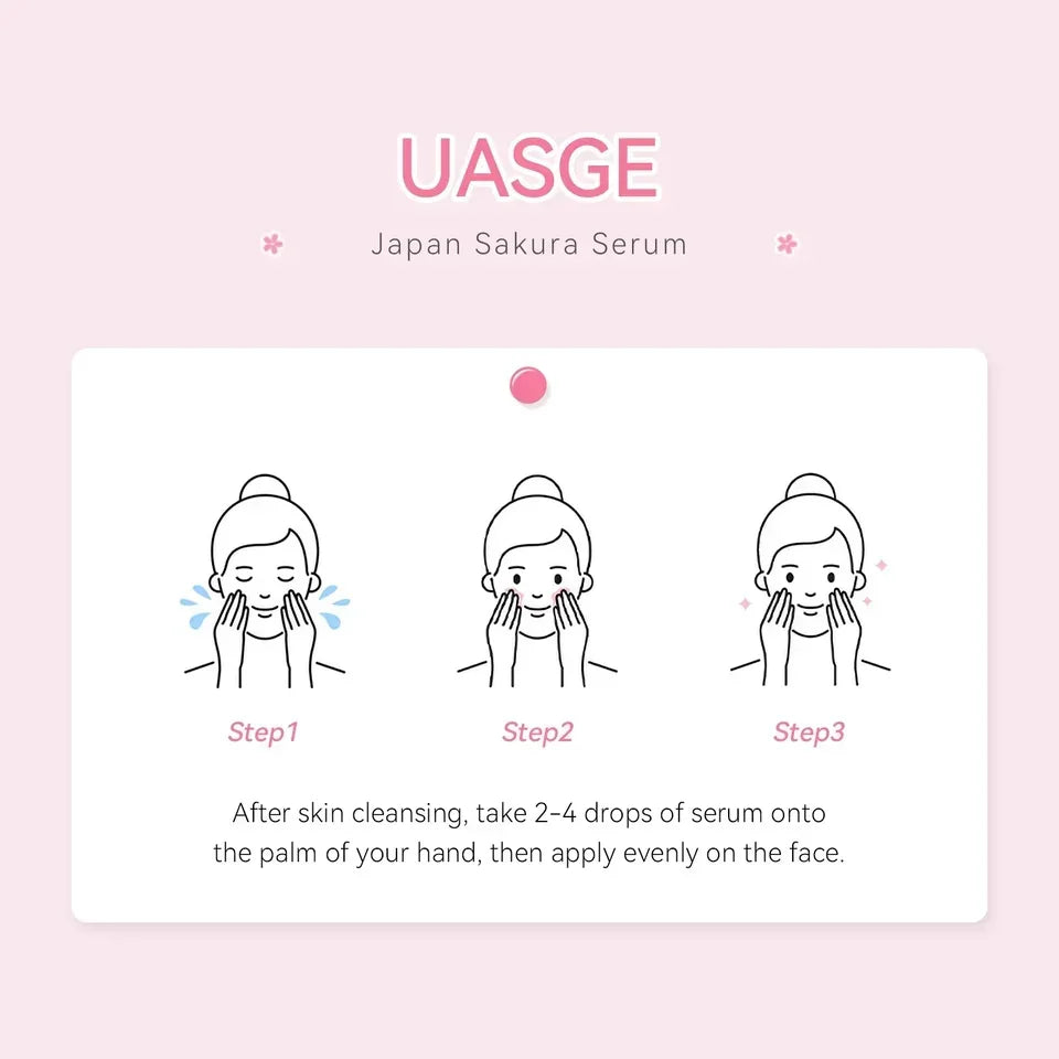 Sakura Whitening Gesichts-Serum Anti-Aging Verblasst feine Linien Strafft Poren Verbessert Melaninpigment Stumpfer Feuchtigkeitsspender Hellt die Hautpflege auf