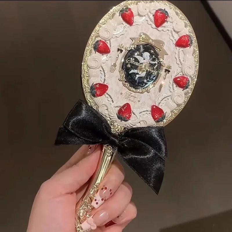 Flower Knows Butterfly Cloud Collar Collection Cosmetic Mirror Hand Holding Mirror Exquisite Relief Makeup Tools Mermaid Mirror