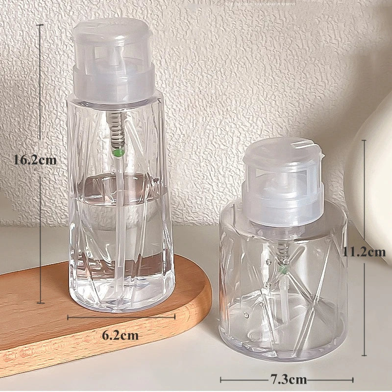 Lockable Nail Empty Pump Dispenser Refillable Bottle Nail Art Polish Manicure Cleaner Makeup Remover Container Press Bottle