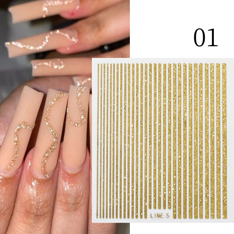 3D Nail Sticker Bowknot Long Silk Ribbon Flower Self-Adhesive Sliders Nail Art Decoration Decals DIY Manicure Accesories New