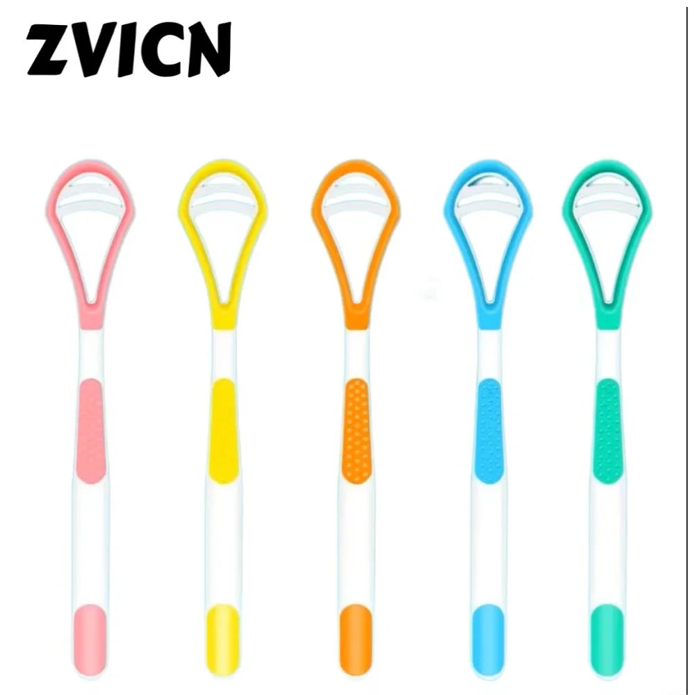 Tongue coating brush tongue scraper, cleaner cleaning brush, care toothbrush double-sided tongue scraper, 1 PCS