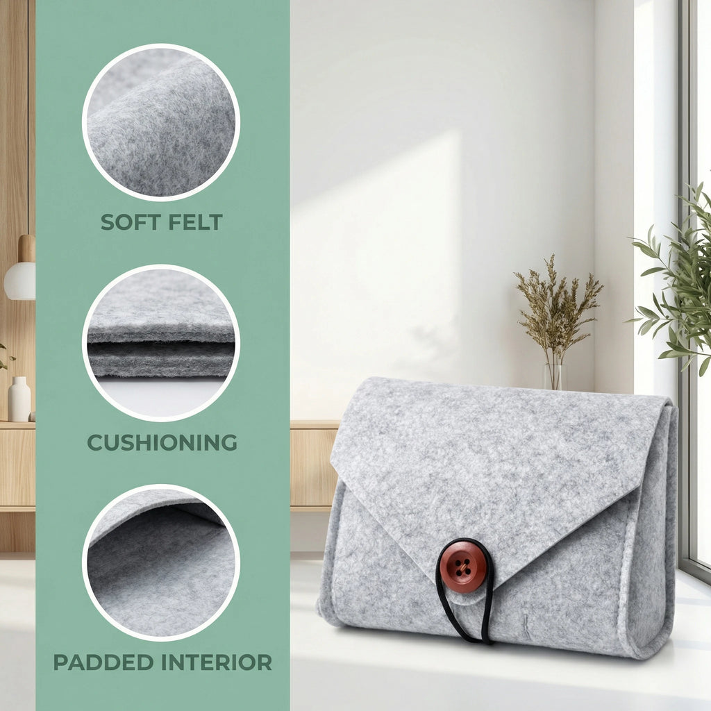 Portable Felt Storage Bag Outdoor Travel Digital Cable Electronics Accessories Organizer Charge Earphone Makeup Storage Pouches