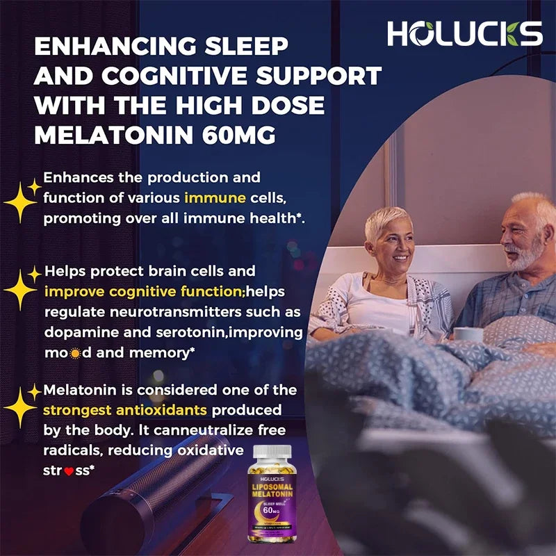 Buy 1 Get 1 Free! Liposomal Melatonin Supplement, for Insomnia Relief & Jet Lag Recovery, Quick Sleep Onset & Restful Nights