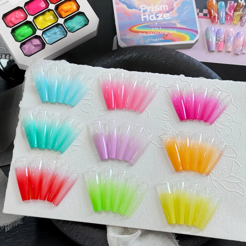 UR SUGAR 2Pcs 9-colors New Popular Color Patting Gel Gradient Color Semi Permanent Painting UV&LED Gel Nail Art Creation Varnish
