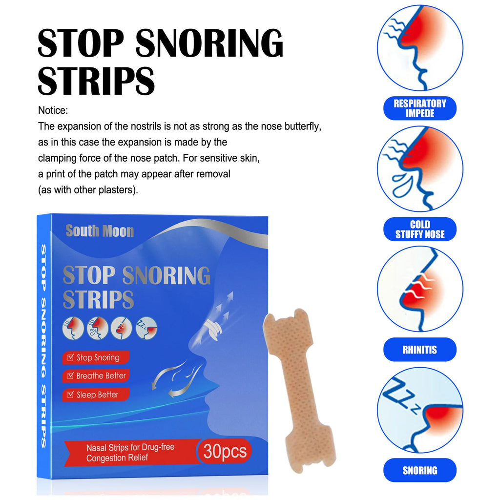 Breath Nasal Strips Anti Snoring Nose Patch Extra Strength Pads Better Breathing Non-Invasive Easier Breath Sleep Aid Decive