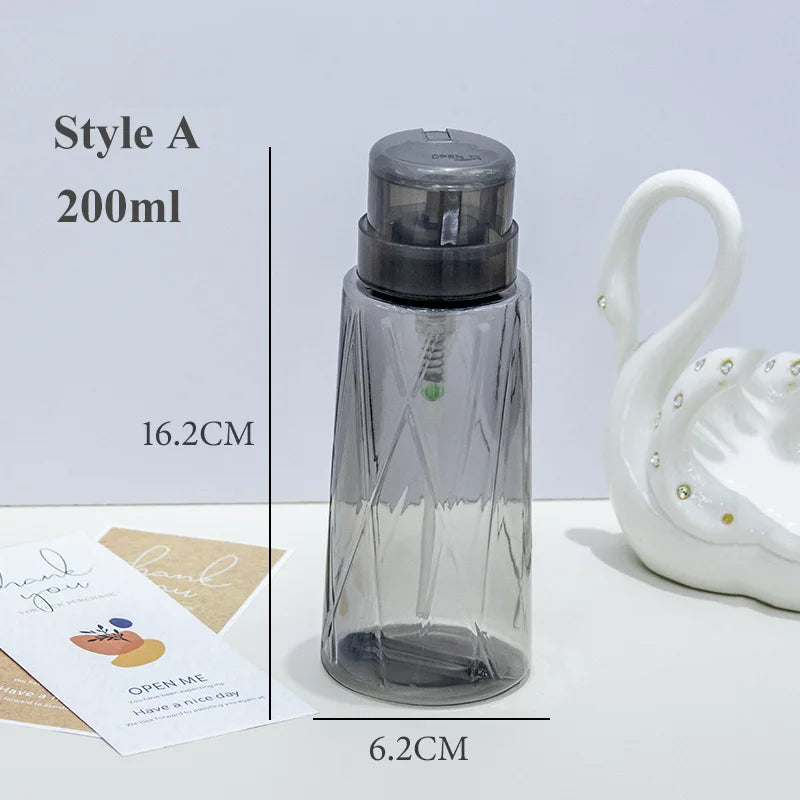 Lockable Nail Empty Pump Dispenser Refillable Bottle Nail Art Polish Manicure Cleaner Makeup Remover Container Press Bottle