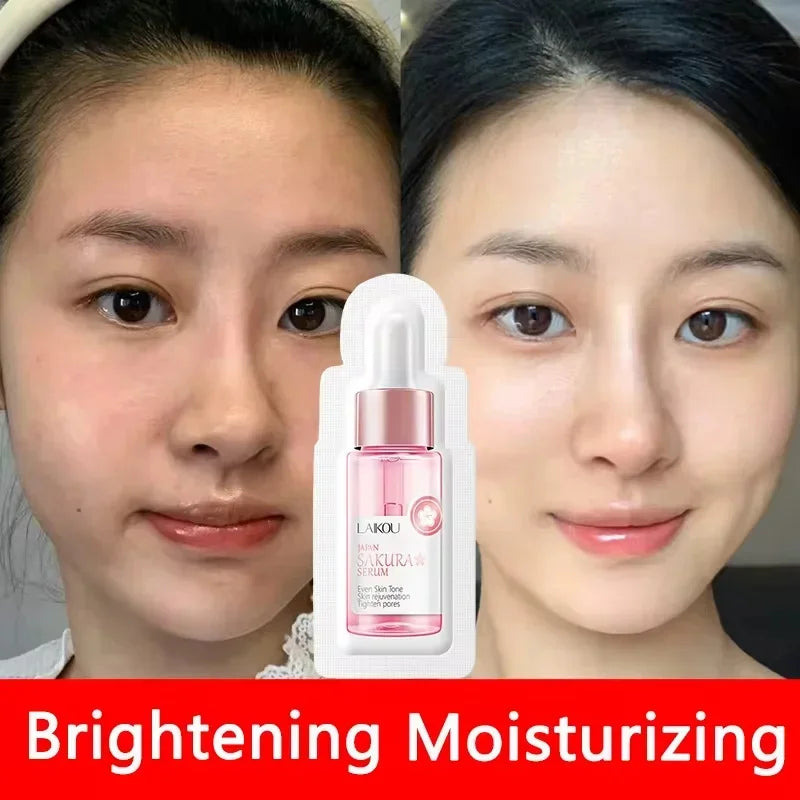 Sakura Whitening Gesichts-Serum Anti-Aging Verblasst feine Linien Strafft Poren Verbessert Melaninpigment Stumpfer Feuchtigkeitsspender Hellt die Hautpflege auf
