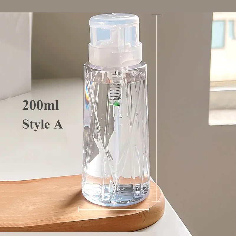 Lockable Nail Empty Pump Dispenser Refillable Bottle Nail Art Polish Manicure Cleaner Makeup Remover Container Press Bottle