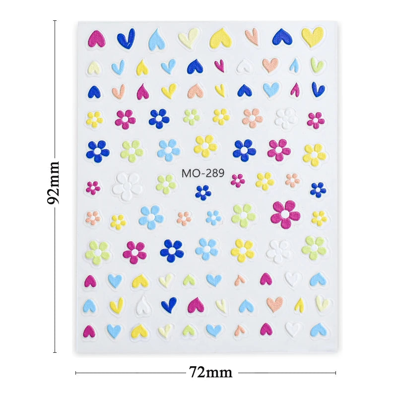 3D Nail Sticker Bowknot Long Silk Ribbon Flower Self-Adhesive Sliders Nail Art Decoration Decals DIY Manicure Accesories New