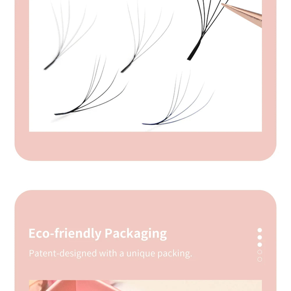 DIYDAY 5D W-Shaped Lashes Extension W Volume Bloom 5D Eyelashes Super Soft Lithe Natural Full Dense Eye Lash Extension Makeup