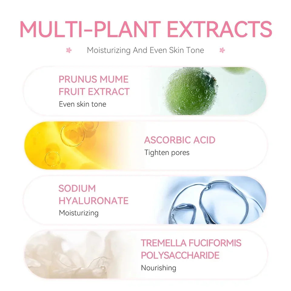 Sakura Whitening Gesichts-Serum Anti-Aging Verblasst feine Linien Strafft Poren Verbessert Melaninpigment Stumpfer Feuchtigkeitsspender Hellt die Hautpflege auf