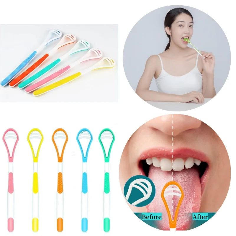 Tongue coating brush tongue scraper, cleaner cleaning brush, care toothbrush double-sided tongue scraper, 1 PCS