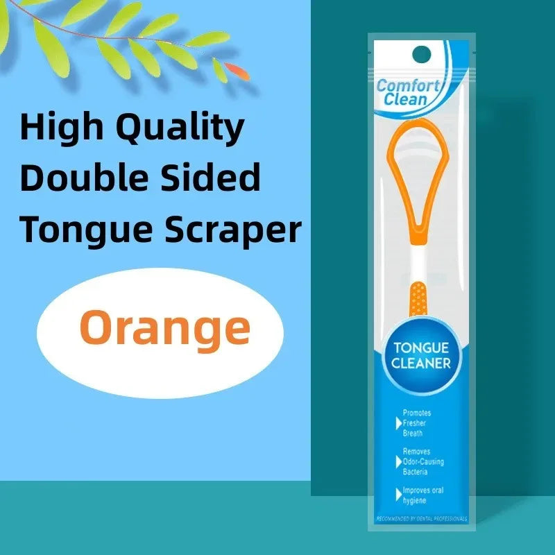 Tongue coating brush tongue scraper, cleaner cleaning brush, care toothbrush double-sided tongue scraper, 1 PCS