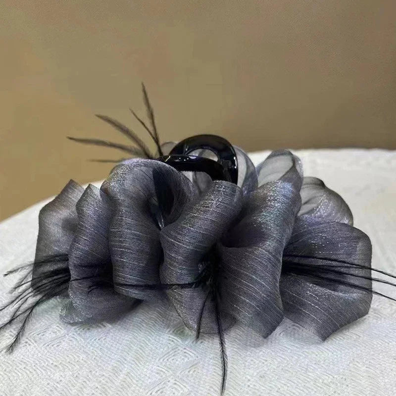 Netzschleife Haarspange Damen Mädchen Süß Elegant Schwarz Große Haarspange Einkaufen Hochzeit Alltag Haarklammern Mode Haarschmuck