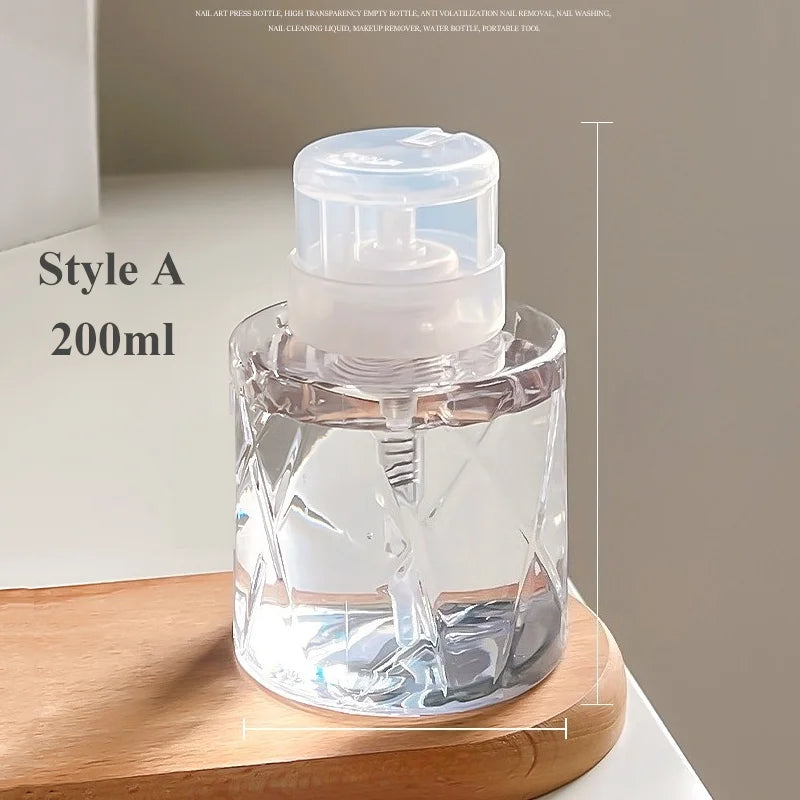 Lockable Nail Empty Pump Dispenser Refillable Bottle Nail Art Polish Manicure Cleaner Makeup Remover Container Press Bottle