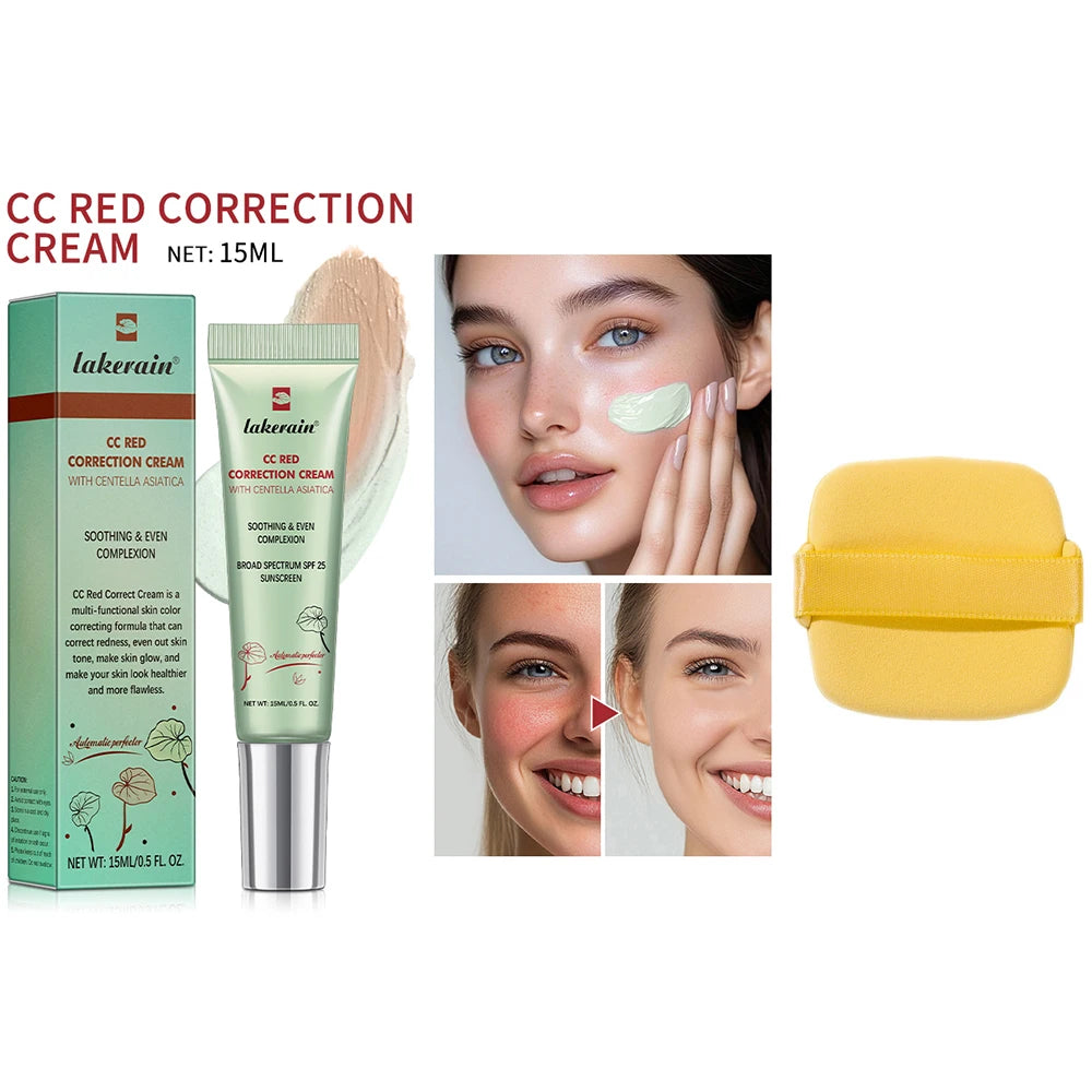 3pcs CC Cream Color Changing Liquid Foundation Centella Korean High Coverage Foundation Foundation Cream for Face Base Makeup