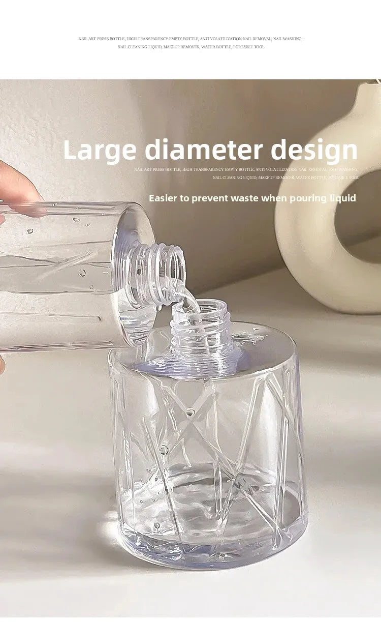 Lockable Nail Empty Pump Dispenser Refillable Bottle Nail Art Polish Manicure Cleaner Makeup Remover Container Press Bottle