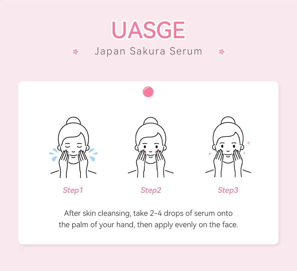 Sakura Whitening Gesichts-Serum Anti-Aging Verblasst feine Linien Strafft Poren Verbessert Melaninpigment Stumpfer Feuchtigkeitsspender Hellt die Hautpflege auf