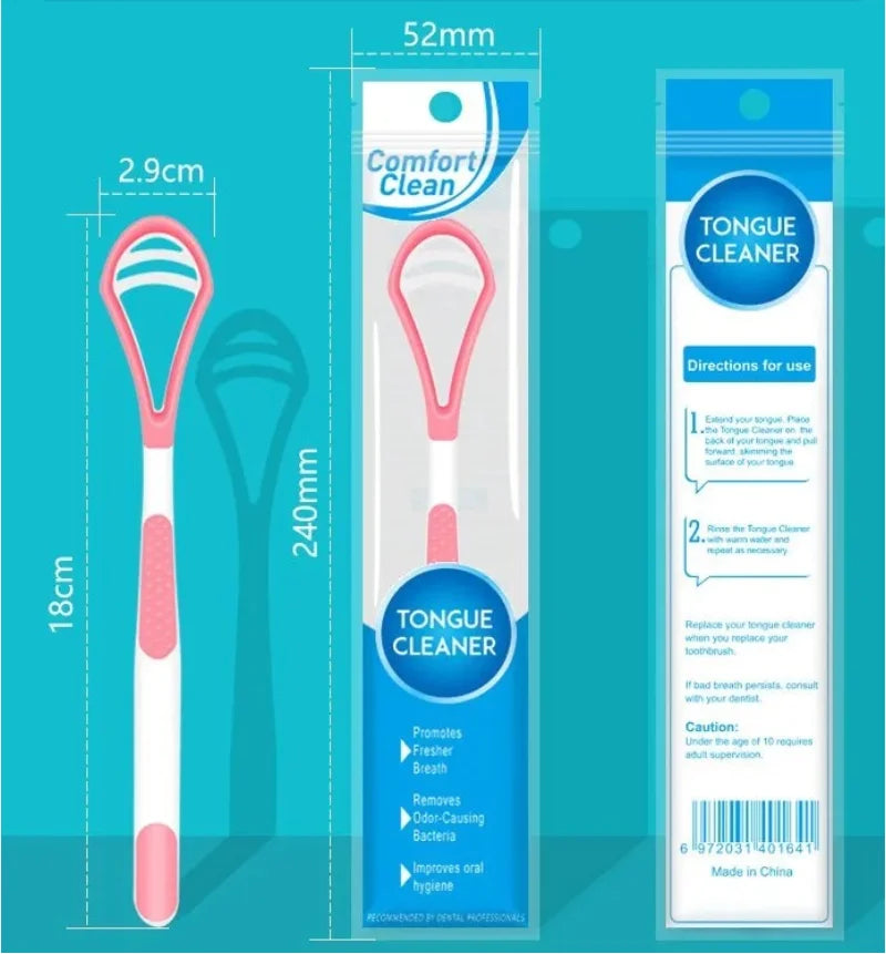 Tongue coating brush tongue scraper, cleaner cleaning brush, care toothbrush double-sided tongue scraper, 1 PCS