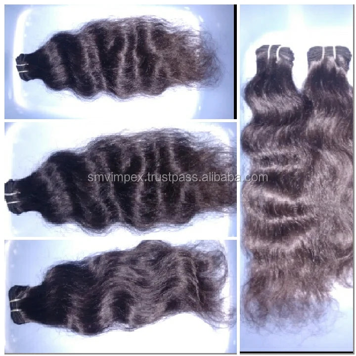 Cuticle Alainged Remy Human Hairs.Unprocessed Raw Natural Brown Soft and Smooth Double Wefted Hairs